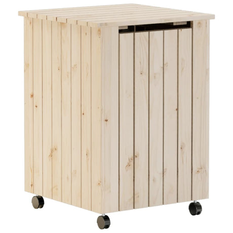 Vidaxx Wäschekorb mit Rollen Rana 45x45x64 cm massives Kiefernholz