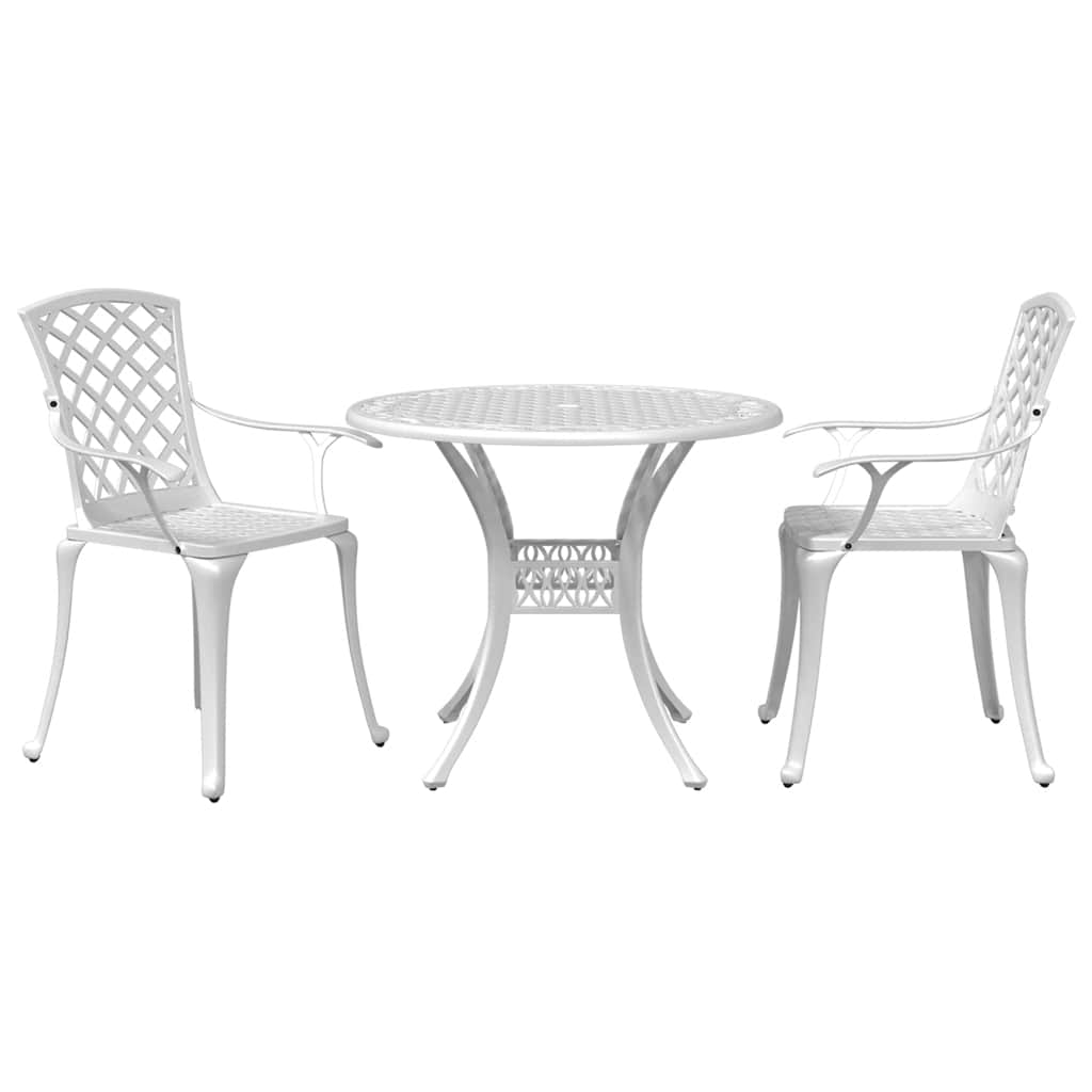 Vidaxl 3-delige bistroset gietaluminium wit