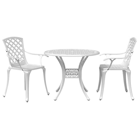 Vidaxl 3-delige bistroset gietaluminium wit