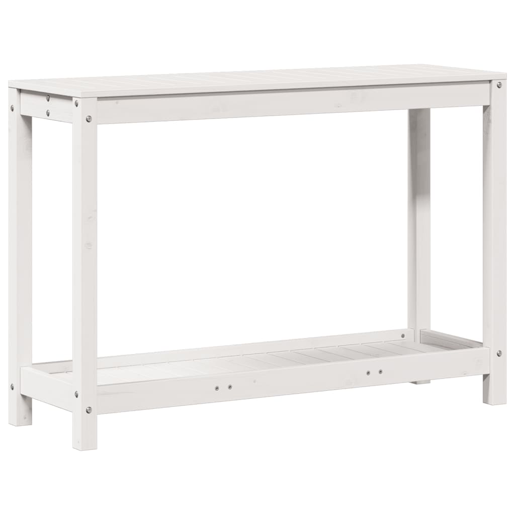 Vidaxx Pflanztisch mit Ablage 108x35x75 cm massives Kiefernholz weiß