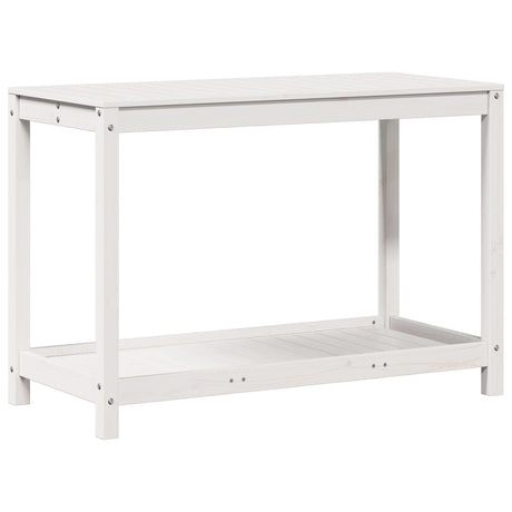 Vidaxx Pflanztisch mit Ablage 108x50x75 cm massives Kiefernholz weiß