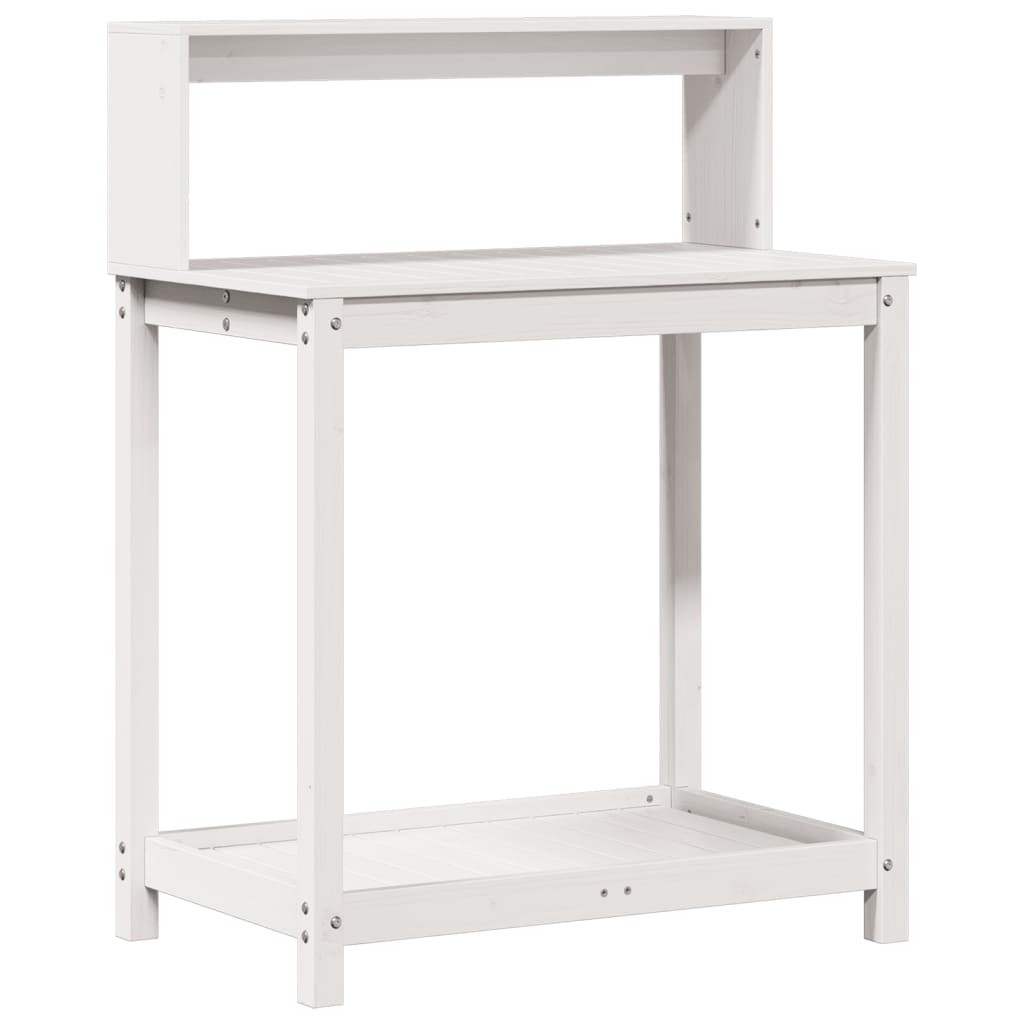 Vidaxx Pflanztisch mit Regalen 82,5x50x109,5 cm massives Kiefernholz weiß