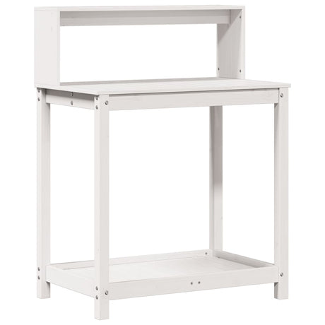 Vidaxx Pflanztisch mit Regalen 82,5x50x109,5 cm massives Kiefernholz weiß