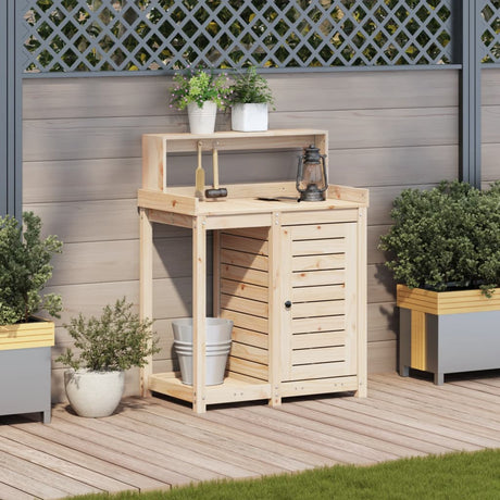 Vidaxx Pflanztisch mit Regalen 82,5x50x109,5 cm massives Kiefernholz