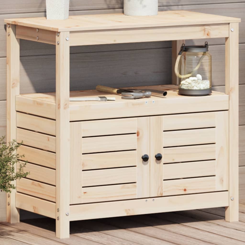 Vidaxx Pflanztisch mit Regalen 82,5x45x81 cm massives Kiefernholz