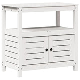Vidaxx Pflanztisch mit Regalen 82,5x45x81 cm massives Kiefernholz weiß