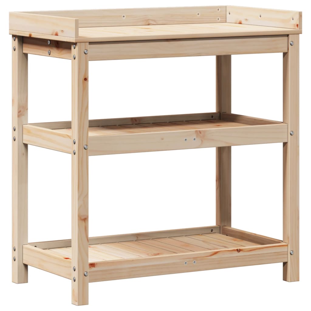 Vidaxx Pflanztisch mit Regalen 82,5x45x86,5 cm massives Kiefernholz