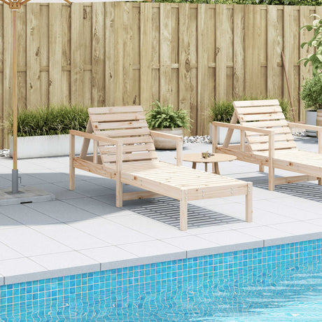 Vidaxl ligstoel 199,5x62x55 cm massief grenenhout