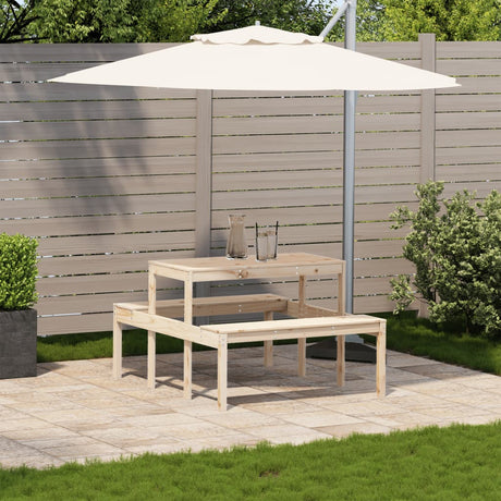 Vidaxl picknicktafel 110x134x75 cm massief grenenhout