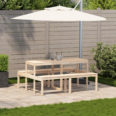 Vidaxl picknicktafel 160x134x75 cm massief grenenhout