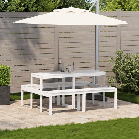 Vidaxl picknicktafel 160x134x75 cm massief grenenhout wit