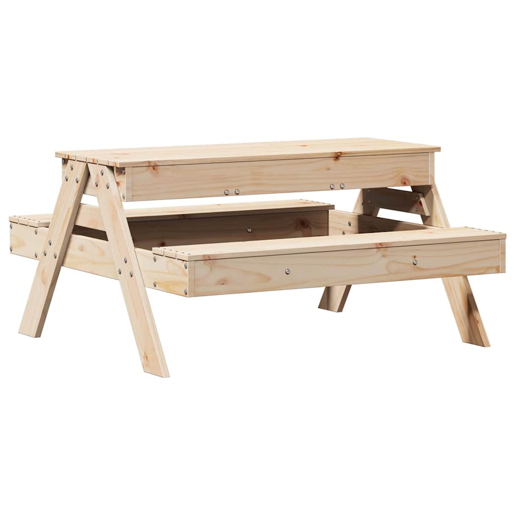 Vidaxl picknicktafel met zandbak voor kinderen massief grenenhout