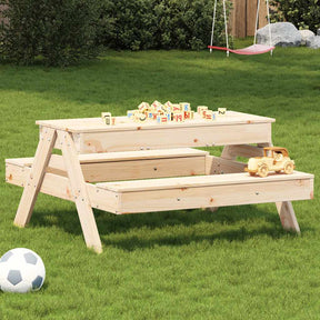 Vidaxl picknicktafel met zandbak voor kinderen massief grenenhout