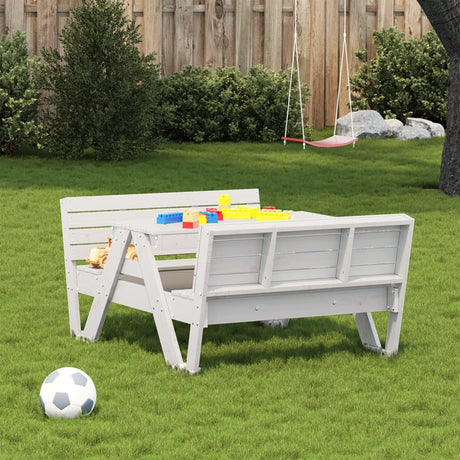 Vidaxl picknicktafel voor kinderen 88x122x58 cm massief grenenhout wit