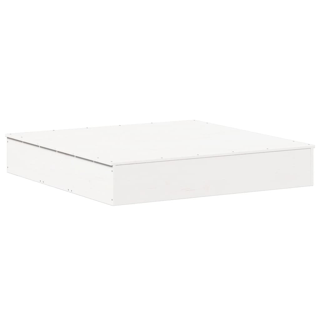 Vidaxx Sandkasten mit Deckel 111x111x19,5 cm massives Kiefernholz weiß