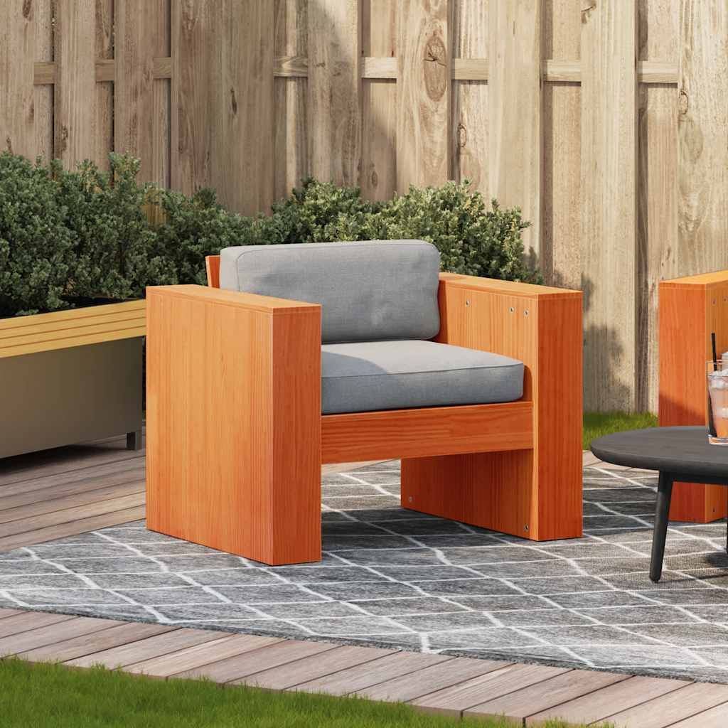 Vidaxl tuinbank 79x60x62 cm massief grenenhout wasbruin