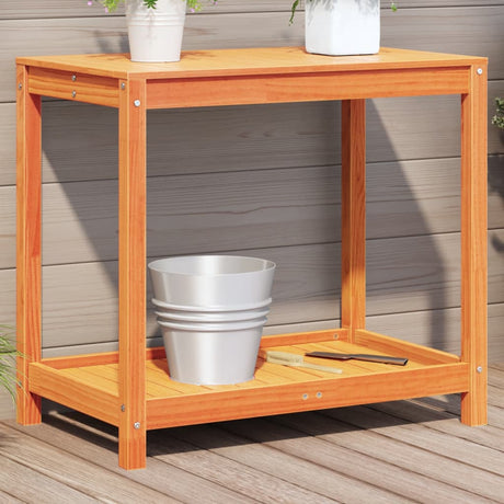 Vidaxx Pflanztisch mit Ablage 82,5x50x75 cm massives Kiefernholz, waschbraun