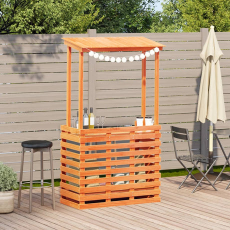 Vidaxl tuinbartafel met dak bruin 112,5x57x195,5 cm massief hout