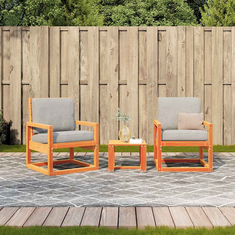 Vidaxl 3-delige loungeset massief grenenhout wasbruin