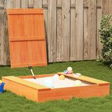 Vidaxx Sandkasten mit Deckel 111x111x19,5 cm massives Kiefernholz, waschbraun