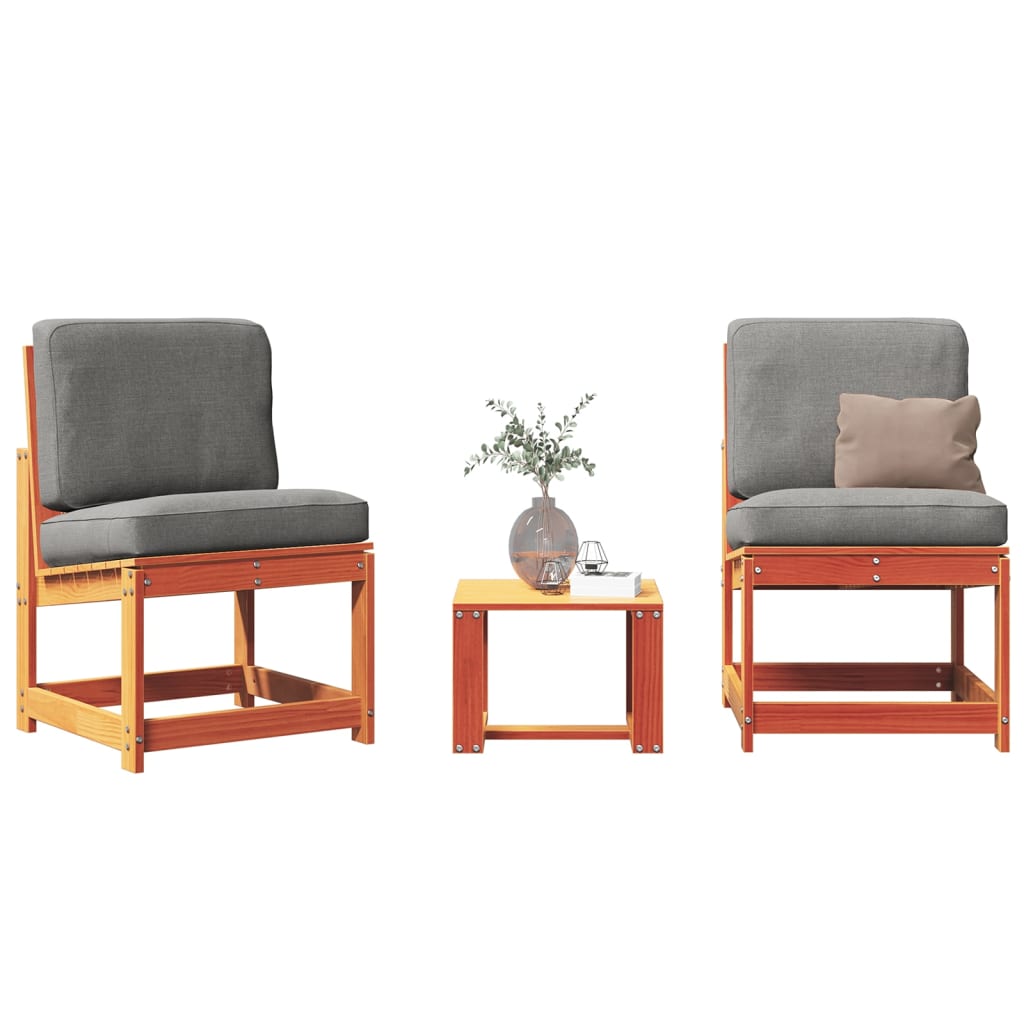 Vidaxl 3-delige loungeset massief grenenhout wasbruin