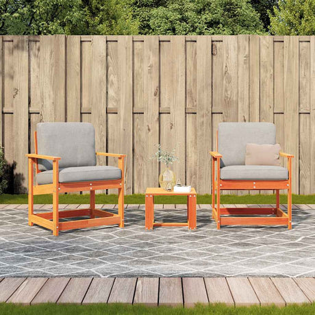 Vidaxl 3-delige loungeset massief grenenhout wasbruin