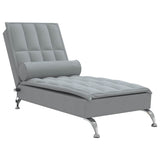 Vidaxl massage chaise longue met bolster stof lichtgrijs