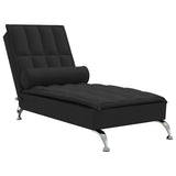 Vidaxl massage chaise longue met bolster stof zwart