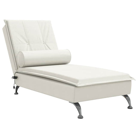 Vidaxl massage chaise longue met bolster fluweel roze