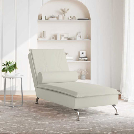Vidaxl massage chaise longue met bolster fluweel roze