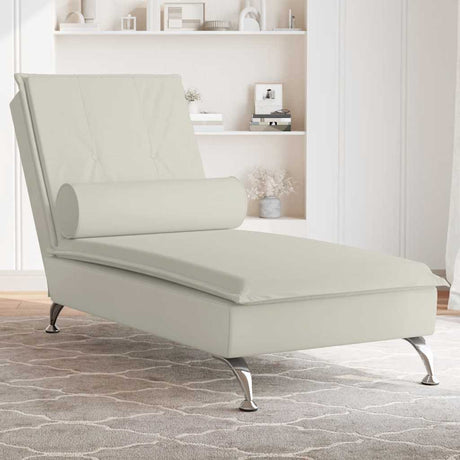 Vidaxl massage chaise longue met bolster fluweel roze