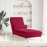 Vidaxl massage chaise longue met bolster fluweel wijnrood