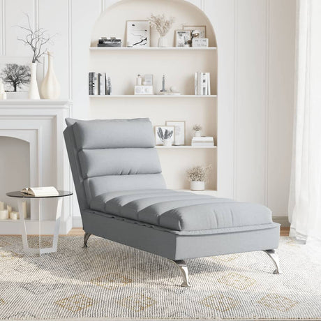 Vidaxl chaise longue met kussens stof lichtgrijs