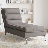 Vidaxl chaise longue met kussens stof taupe