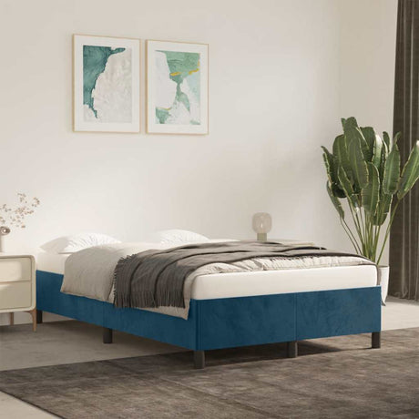 Vidaxl bedframe zonder matras 120x190 cm fluweel donkerblauw