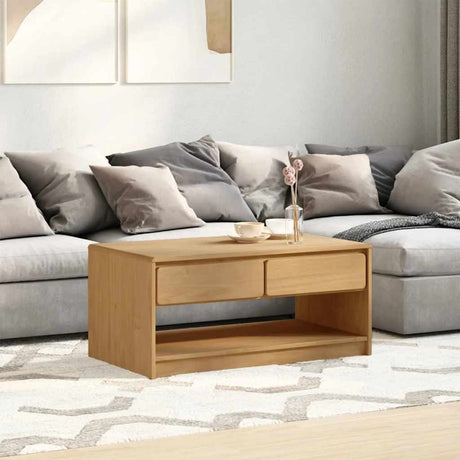 Vidaxl salontafel sauda 99x55x45 cm massief grenenhout eikenkleurig