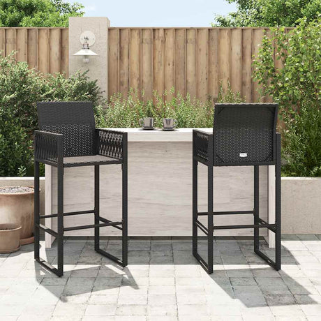 Vidaxl tuinbarkrukken 2 st poly rattan zwart