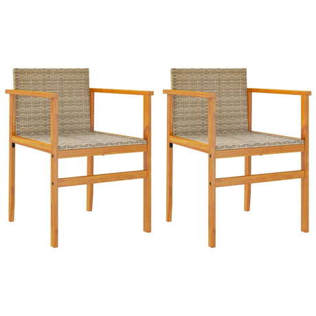 Vidaxl tuinstoelen 2 st poly rattan en massief hout beige