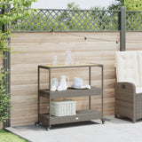 Vidaxl keukentrolley 3-laags poly rattan en massief acaciahout grijs