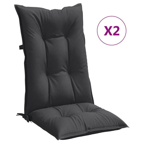 Vidaxx Stuhlkissen 2 Stück hohe Rückenlehne 120x50x7 cm Stoff Anthrazit gemischt