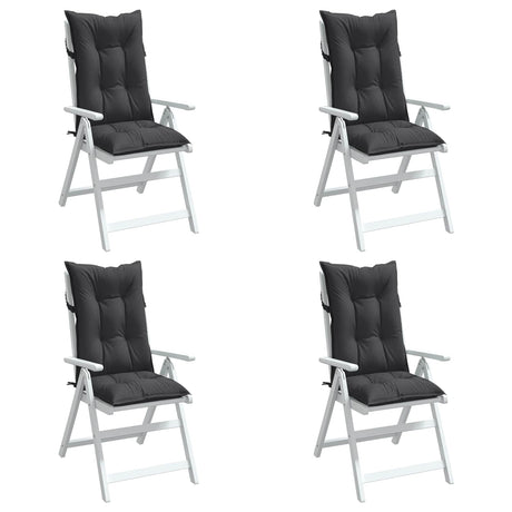 Vidaxx Stuhlkissen 4 Stück hohe Rückenlehne 120x50x7 cm Stoff Anthrazit gemischt