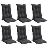 Vidaxx Stuhlkissen 6 Stück hohe Rückenlehne 120x50x7 cm Stoff Anthrazit gemischt