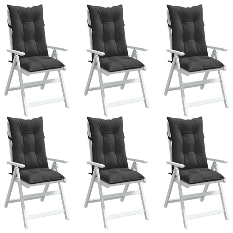 Vidaxx Stuhlkissen 6 Stück hohe Rückenlehne 120x50x7 cm Stoff Anthrazit gemischt