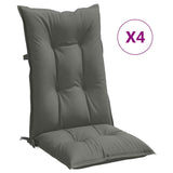 Vidaxx Stuhlkissen 4 Stück hohe Rückenlehne 120x50x7 cm Stoff dunkelgrau