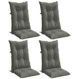 Vidaxx Stuhlkissen 4 Stück hohe Rückenlehne 120x50x7 cm Stoff dunkelgrau