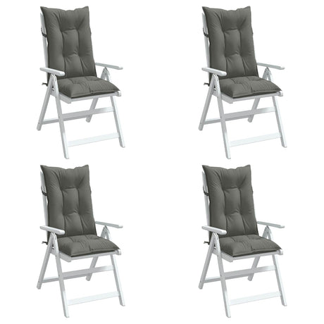 Vidaxx Stuhlkissen 4 Stück hohe Rückenlehne 120x50x7 cm Stoff dunkelgrau