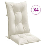 Vidaxx Stuhlkissen 4 Stück hohe Rückenlehne 120x50x7 cm Stoff gemischt creme