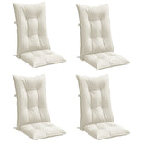 Vidaxx Stuhlkissen 4 Stück hohe Rückenlehne 120x50x7 cm Stoff gemischt creme