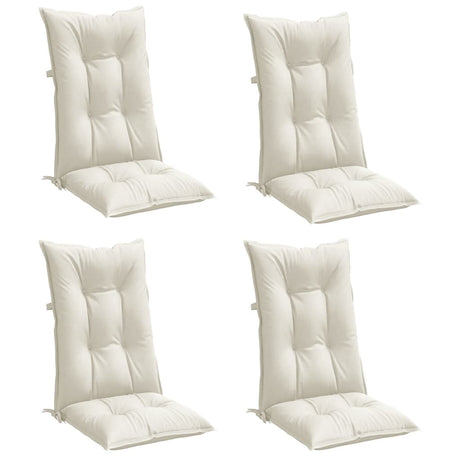 Vidaxx Stuhlkissen 4 Stück hohe Rückenlehne 120x50x7 cm Stoff gemischt creme