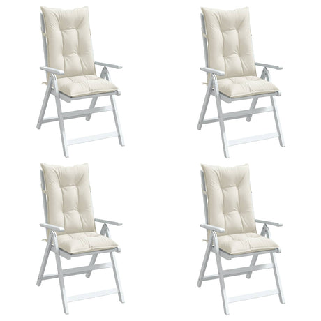 Vidaxx Stuhlkissen 4 Stück hohe Rückenlehne 120x50x7 cm Stoff gemischt creme